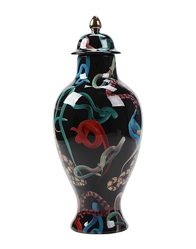 SELETTI WEARS TOILETPAPER Vase Snakes
 Black Porcelain