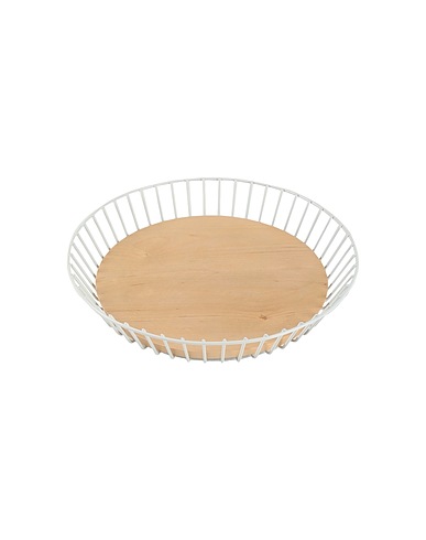 NORMANN COPENHAGEN Centrotavola Merry Bowl Large 
 Bianco Acciaio, Rovere