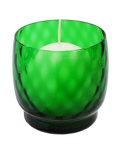 VENINI Candles Faville Green Glass, Natural Wax