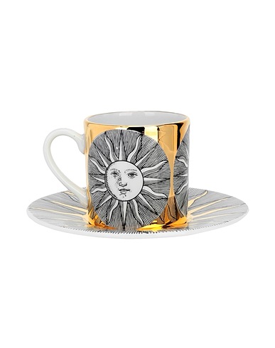 FORNASETTI Φλιτζάνι και φλιτζανάκι Sole 
 Χρυσό 100% Πορσελάνη