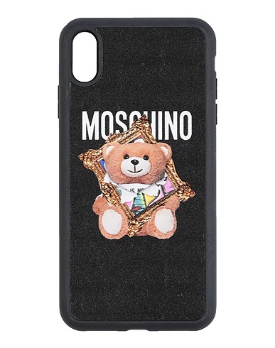 MOSCHINO Phone covers e sleeves Nero Plastica