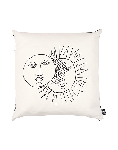 FORNASETTI Pillow or pillow case White 40% Cotton, 40% Linen, 20% Polyester