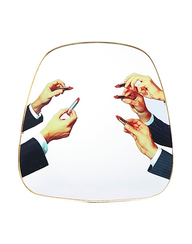 SELETTI WEARS TOILETPAPER ΕΠΙΠΛΑ Χρυσό Γυαλί, MDF, Μπρούντζος