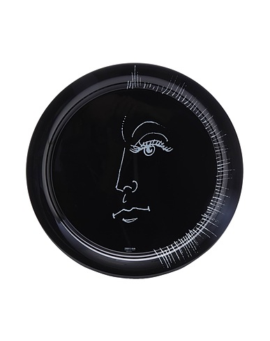 FORNASETTI Tray or serving plate Solitario
 Black 100% Iron