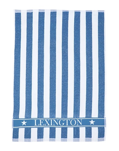 LEXINGTON Bathroom Textiles Striped Logo Organic Cotton Terry Kitchen Towel 50X70 Slate blue 100% Organic cotton