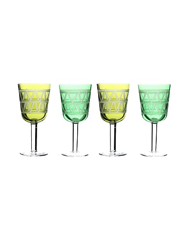 POLS POTTEN Glass or pitcher Wine glass Tie up set of  4
 Green Glass