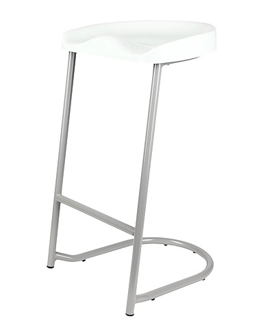 ESTABLISHED & SONS Sgabello HEIDI STACKING 
 Bianco ABS - Acrilonitrile Butadiene Stirene, Poliuretano, Vernice, Acciaio