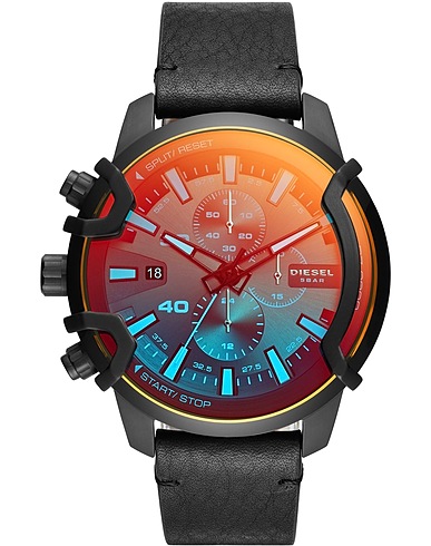 DIESEL Wrist watch GRIFFED
 Black Stainless Steel, Soft Leather