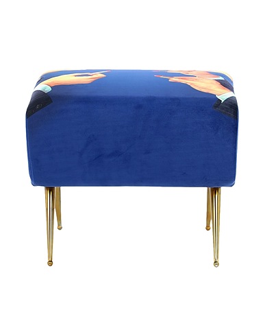 SELETTI WEARS TOILETPAPER Fauteuil ou pouf POUF - LIPSTICK
 Bleu Bois, MDF, Métal