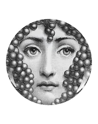 FORNASETTI Decorative plates TEMA E VARIAZIONI N°111 
 Black 100% Porcelain