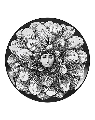 FORNASETTI Decorative plates TEMA E VARIAZIONI N°124 
 Black 100% Porcelain