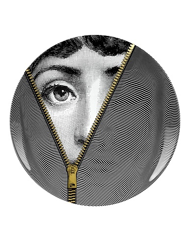 FORNASETTI Decorative plates TEMA E VARIAZIONI N°401 
 Black 100% Porcelain