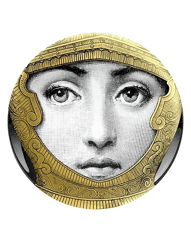 FORNASETTI Decorative plates TEMA E VARIAZIONI N°95 
 Gold 100% Porcelain