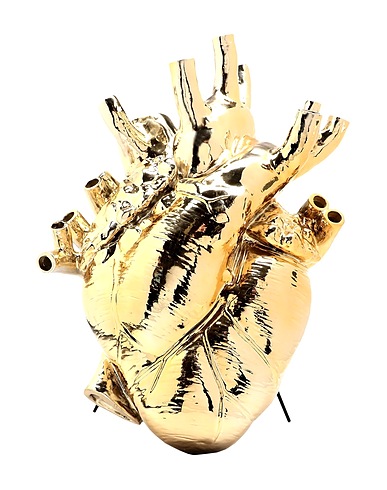 SELETTI Vase LOVE IN BLOOM GIANT - GOLD Gold Resin