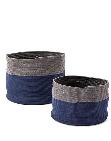 CASSINA Container or basket PODOR - OUTDOOR -  SET OF 2
 Grey Polypropylene