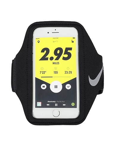 NIKE Tech gadget  LEAN ARM BAND 
 Black 38% Rubber, 25% Polyester, 13% Nylon, 13% Aluminium, 11% Thermoplastic polyurethane