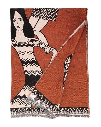 MISSONI HOME Bed Linen BERENICE PLAID 145X200 Orange 50% Wool, 50% Acrylic
