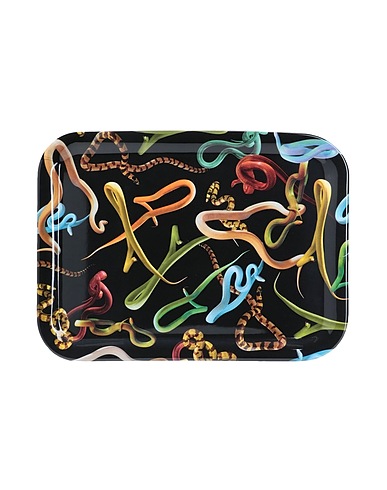 SELETTI WEARS TOILETPAPER Tray or serving plate SNAKE
 Black 100% Melamine