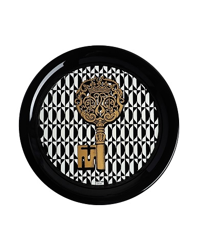 FORNASETTI Tray or serving plate Black 100% Iron