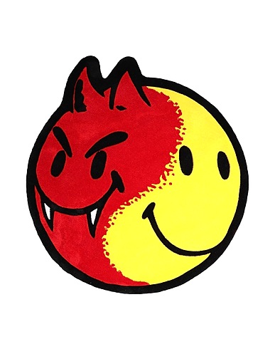 MARKET Rug SMILEY GOOD AND EVIL RUG
 Yellow 100% Polyester