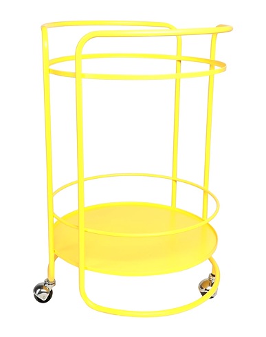 FORNASETTI Outdoor furniture ROUND TROLLEY DIAM 40 CM - MATT YELLOW
 Yellow Iron
