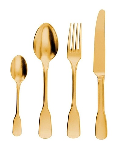 KNINDUSTRIE Cutlery KnIndustrie Brick Lane Set 24 cutlery - PVD gold Gold Steel