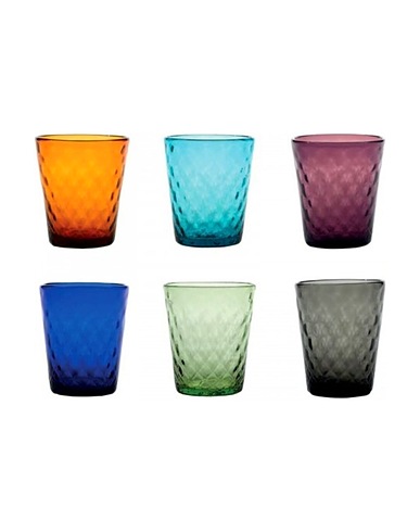 ZAFFERANO Glass or pitcher Zafferano Balloton Tumbler set 6 tumblers in different colours Multicoloured Glass