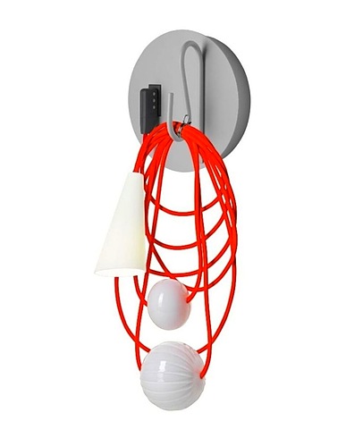FOSCARINI Φωτιστικό τοίχου Foscarini Filo LED dimmable wall lamp eastern coral Πολύχρωμο Πορσελάνη