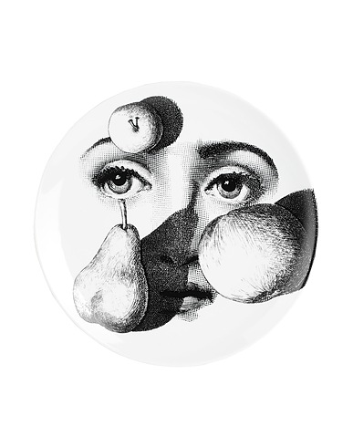 FORNASETTI Decorative plates TEMA E VARIAZIONI N.218
 White 99% Porcelain, 1% Stainless Steel