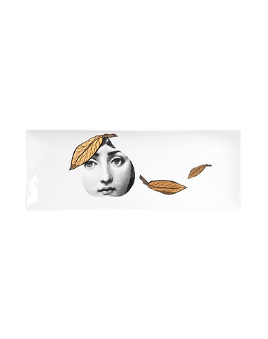 FORNASETTI Δίσκος και πιατέλα RECTANGULAR TRAY TEMA E VARIAZIONI N.24 
 Λευκό 100% Πορσελάνη