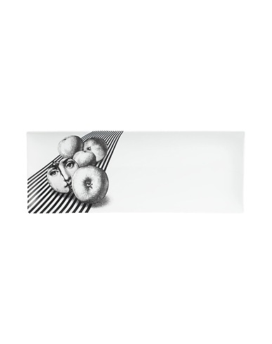 FORNASETTI Tray or serving plate RECTANGULAR TRAY TEMA E VARIAZIONI N.390 
 White 100% Porcelain