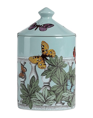 FORNASETTI Candles SMALL SCENTED CANDLE FARFALLE BALAUSTRA - FRAGRANCE GIARDINO SEGRETO
 Green 55% Porcelain, 45% Natural Wax