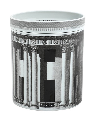 FORNASETTI Candles "LARGE SCENTED CANDLE ARCHITETTURA - FRAGRANCE IMMAGINAZIONE
"
 Black 50% Porcelain, 50% Natural Wax
