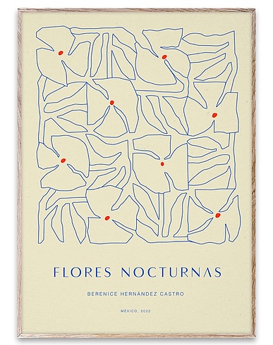 PAPER COLLECTIVE Πίνακας και αφίσα FLORES NOCTURNAS 01 30X40
 Λευκό 100% Χαρτί