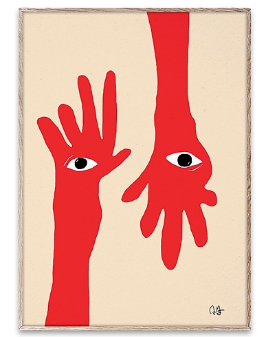 PAPER COLLECTIVE Painting or print HAMSA HANDS 30 X40 
 White 100% Paper
