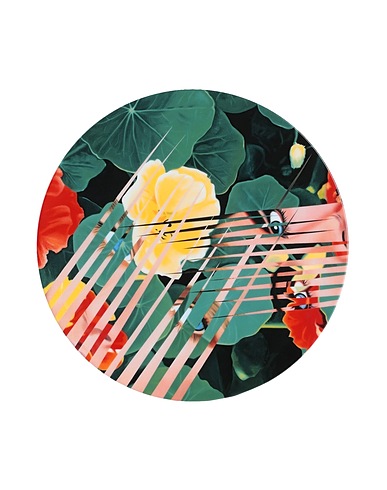 LIGNE BLANCHE Art object Nasturtium Salad, Limoges porcelain plate Green Porcelain