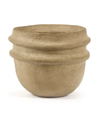 SERAX Βάζο Serax Earth flower pot h. 28 cm. Χακί Παπιέ μασέ