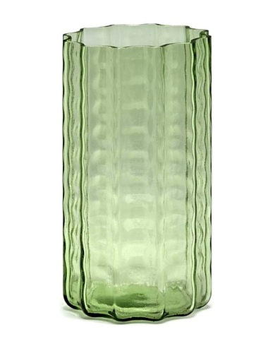 SERAX Βάζο Serax Wave vase 01 green h. 21 cm. Ανοιχτό πράσινο Γυαλί