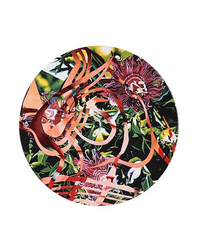 LIGNE BLANCHE Art object Passion Flowers, Limoges porcelain plate Black Porcelain