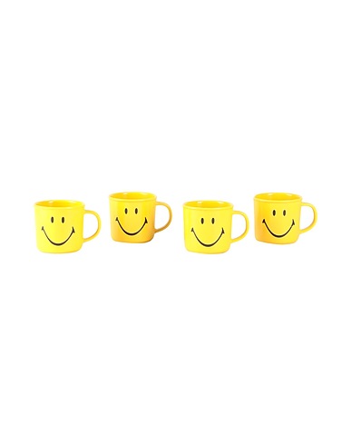MARKET Mug or small cup SMILEY MUG 4 PIECE SET Yellow Plastic