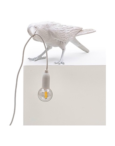 SELETTI Φωτιστικό τοίχου SELETTI Bird Lamp White Playing Outdoor Λευκό Ρητίνη