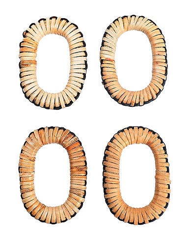 FERM LIVING Table accessory WEAVE NAPKIN RINGS - SET OF 4 
 Beige Rattan