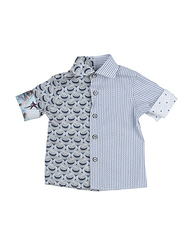 NEILL KATTER Patterned shirt Grey 97% Cotton, 3% Elastane