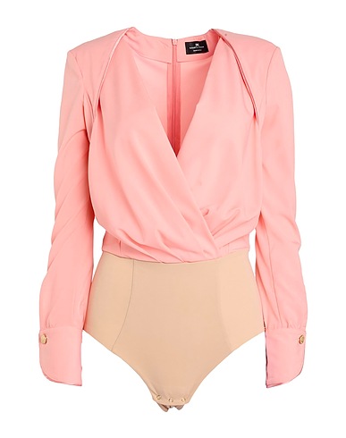 ELISABETTA FRANCHI TOPS & TEES Salmon pink 88% Polyester, 12% Elastane
