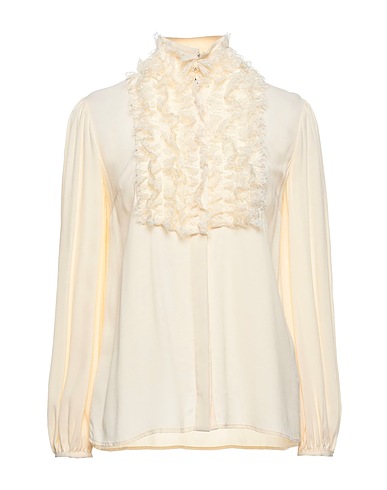 ELISABETTA FRANCHI Camicie e bluse in pizzo Avorio 100% Viscosa, Poliammide