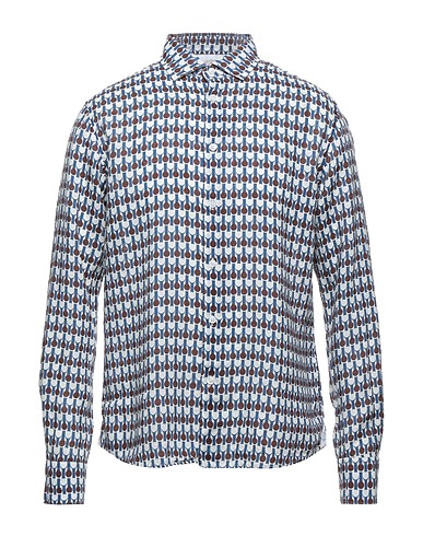 FRADI Hemd mit Muster Blau 100% Leinen