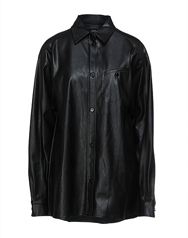 PINKO Solid colour shirts & blouses Black 100% Polyester, Polyurethane