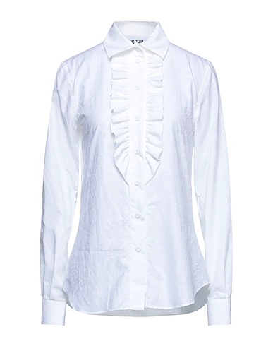 MOSCHINO Solid color shirts & blouses White 100% Cotton