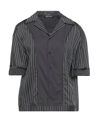 NEIL BARRETT Striped shirt Black 57% Viscose, 43% Cupro, Polyester, Elastane