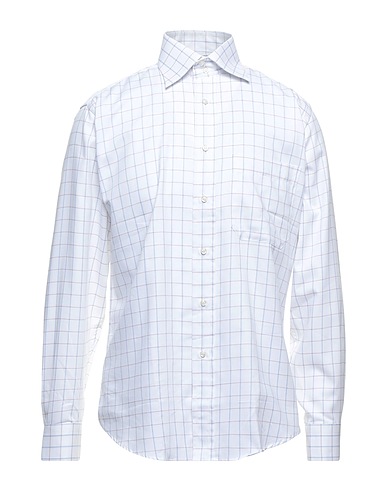 FABIO DE' MARCHI Camicia a quadri Bianco 100% Cotone